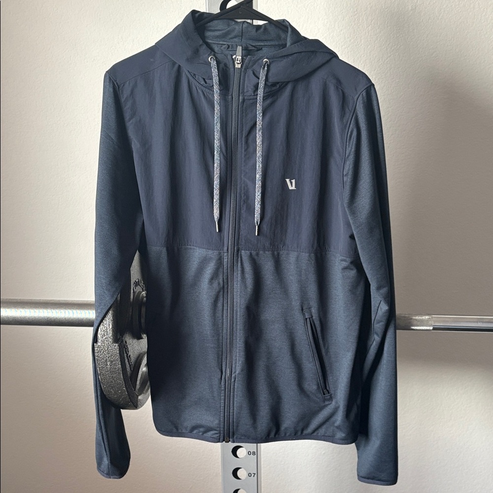 Vuori Men's Sunday Element Jacket Hoodie Dark Blue Full-Zip